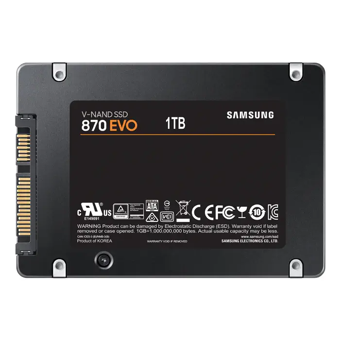 Samsung 870 EVO MZ-77E1T0BW 1TB 560/530MB/s 2.5″ SATA 3 SSD Disk