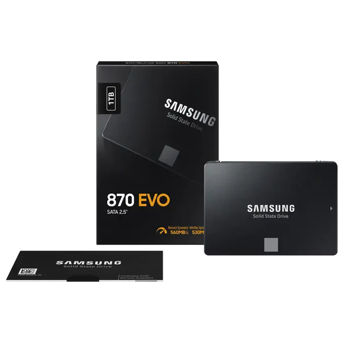 Samsung 870 EVO MZ-77E1T0BW 1TB 560/530MB/s 2.5″ SATA 3 SSD Disk