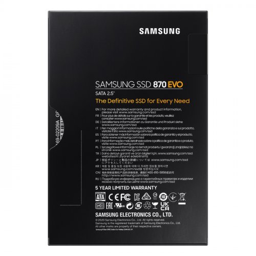 Samsung 870 EVO MZ-77E500BW 500GB 560/530MB/s 2.5″ SATA 3 SSD Disk