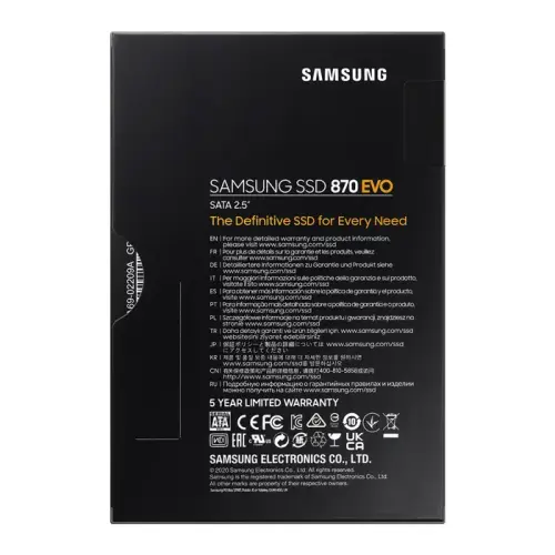 Samsung 870 EVO MZ-77E2T0BW 2TB 560/530MB/s 2.5″ SATA 3 SSD Disk