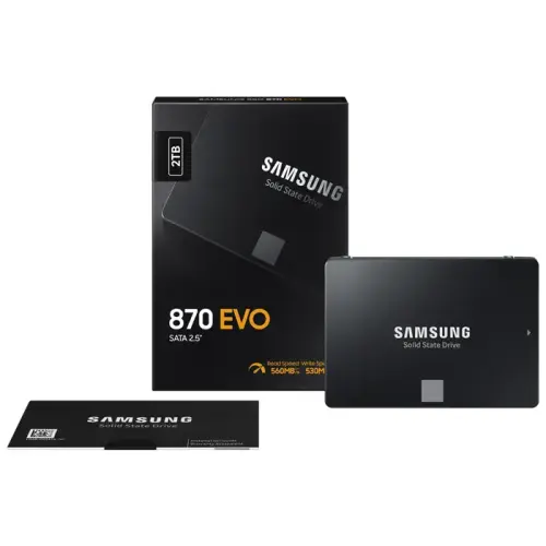 Samsung 870 EVO MZ-77E2T0BW 2TB 560/530MB/s 2.5″ SATA 3 SSD Disk