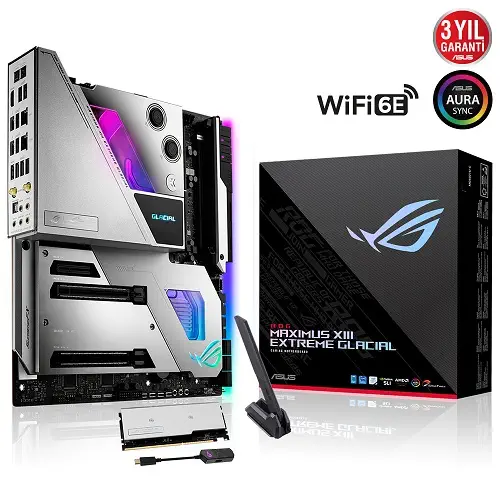 Asus ROG Maximus XIII Extreme Glacial Intel Z590 Soket 1200 DDR4 5333(OC)MHz E-ATX Gaming (Oyuncu) Anakart