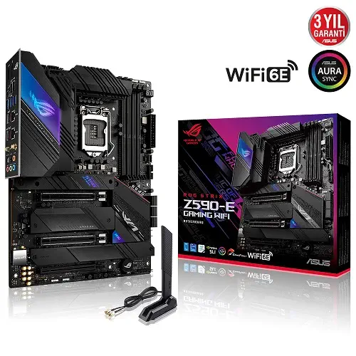 Asus ROG Strix Z590-E Gaming WIFI Intel Z590 Soket 1200 DDR4 5333(OC)MHz ATX Gaming (Oyuncu) Anakart