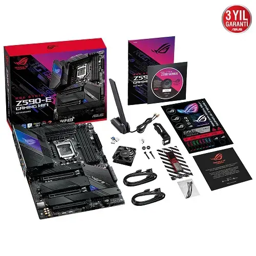 Asus ROG Strix Z590-E Gaming WIFI Intel Z590 Soket 1200 DDR4 5333(OC)MHz ATX Gaming (Oyuncu) Anakart