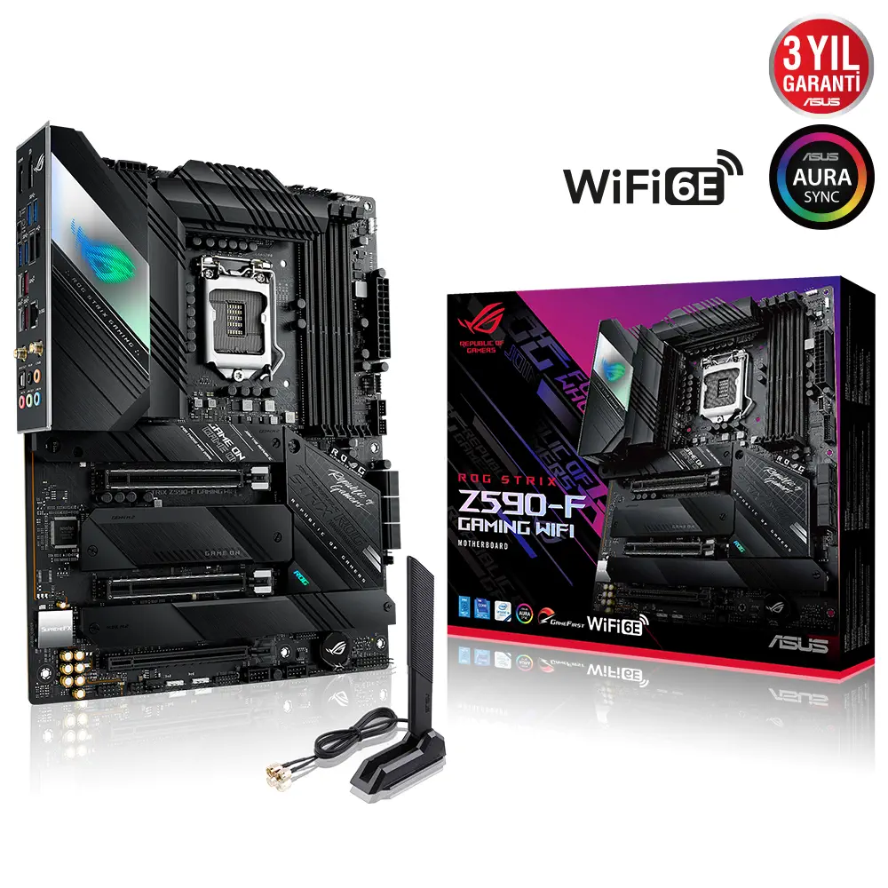 Asus ROG Strix Z590-F Gaming WIFI Intel Z590 Soket 1200 DDR4 5333(OC)MHz ATX Gaming (Oyuncu) Anakart