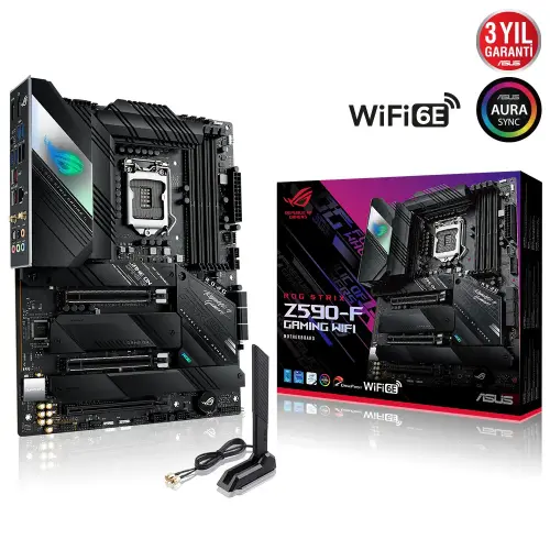Asus ROG Strix Z590-F Gaming WIFI Intel Z590 Soket 1200 DDR4 5333(OC)MHz ATX Gaming (Oyuncu) Anakart