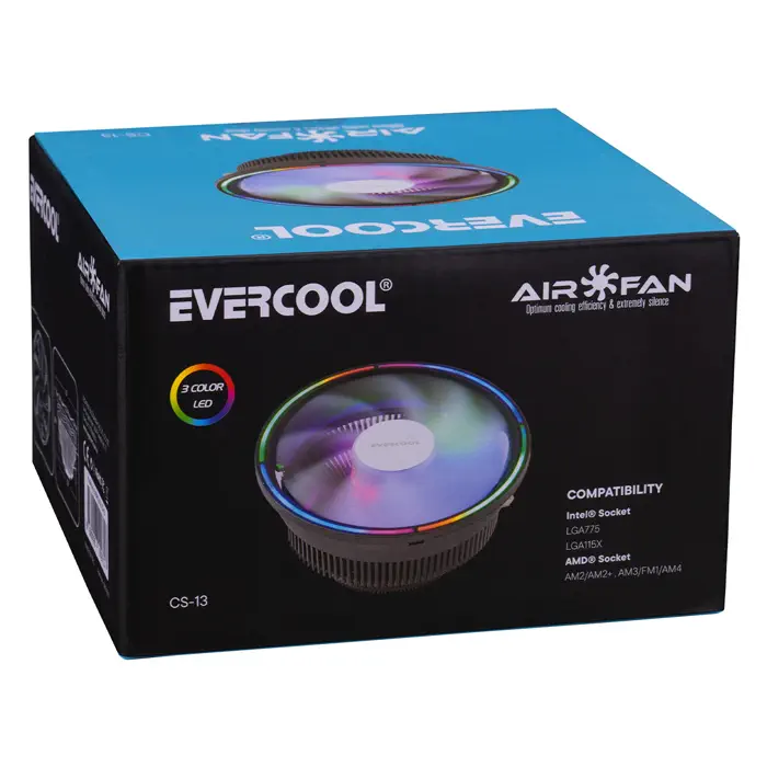 Evercool CS-13 115mm 1800RPM Intel/AMD CPU Soğutucu