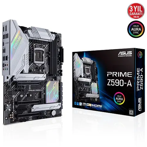 Asus Prime Z590-A Intel Z590 Soket 1200 DDR4 5333(OC)MHz ATX Gaming (Oyuncu) Anakart
