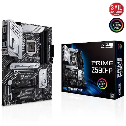 Asus Prime Z590-P Intel Z590 Soket 1200 DDR4 5133(OC)MHz ATX Gaming (Oyuncu) Anakart