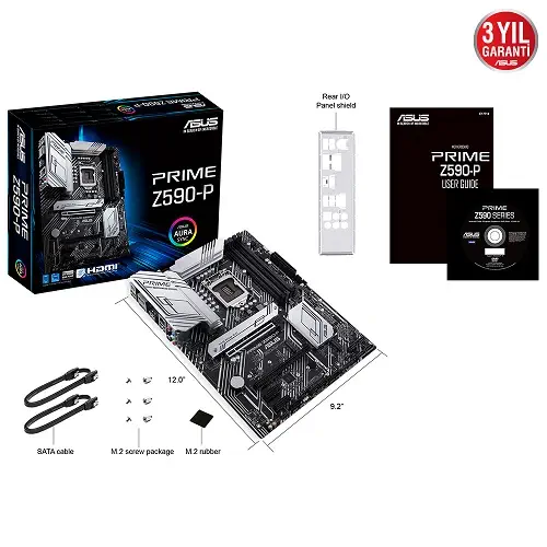 Asus Prime Z590-P Intel Z590 Soket 1200 DDR4 5133(OC)MHz ATX Gaming (Oyuncu) Anakart