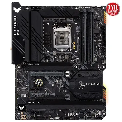 Asus TUF Gaming Z590-PLUS WIFI Intel Z590 Soket 1200 DDR4 5133(OC)MHz ATX Gaming (Oyuncu) Anakart