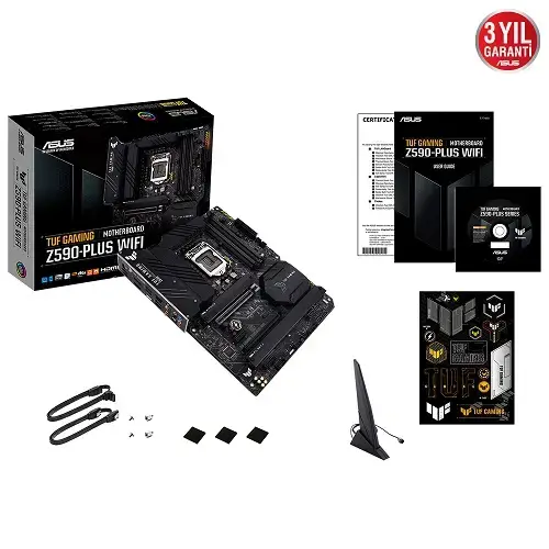 Asus TUF Gaming Z590-PLUS WIFI Intel Z590 Soket 1200 DDR4 5133(OC)MHz ATX Gaming (Oyuncu) Anakart