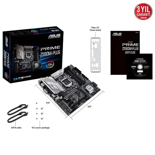 Asus Prime Z590M-PLUS Intel Z590 Soket 1200 DDR4 5133(OC)MHz mATX Gaming (Oyuncu) Anakart