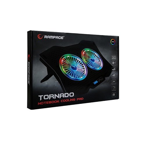 Rampage AD-RC9 TORNADO 2 x 115mm RGB Fan 10″-18″ Siyah Notebook Soğutucu