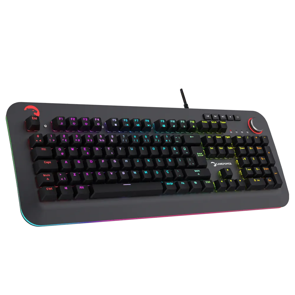 GamePower Starscream RGB Turuncu Switch Türkçe Q USB Suya Dayanıklı Optik Mekanik Gaming Klavye