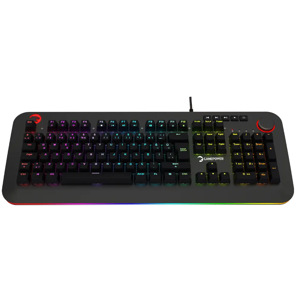 GamePower Starscream RGB Turuncu Switch Türkçe Q USB Suya Dayanıklı Optik Mekanik Gaming Klavye