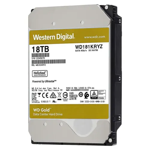 WD Gold WD181KRYZ 18TB 7200Rpm 512MB 3.5″ SATA3 Harddisk