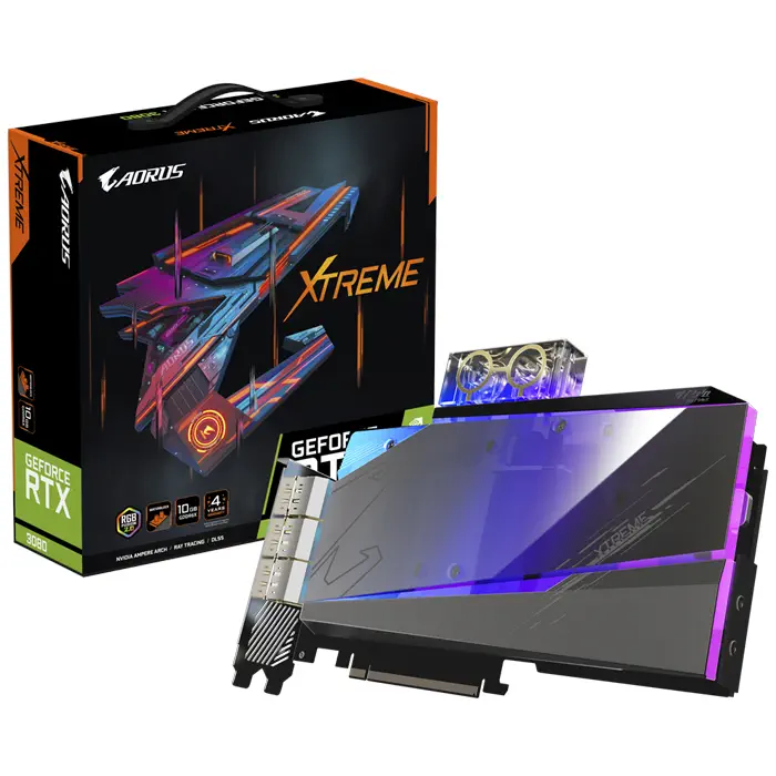 Gigabyte Aorus GeForce RTX 3080 Xtreme WaterForce WB 10G LHR GV-N3080AORUSX WB-10GD 10GB GDDR6X 320Bit DX12 Gaming (Oyuncu) Ekran Kartı