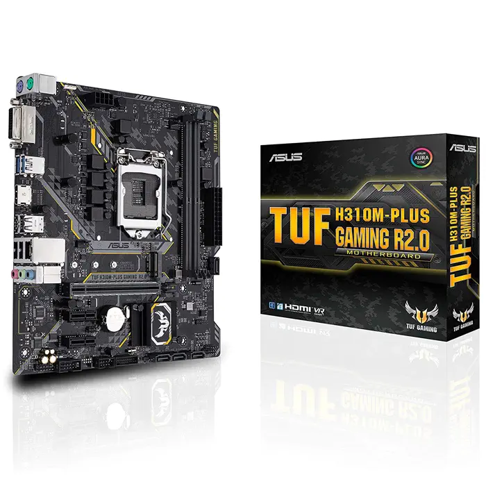 Asus TUF H310M-Plus Gaming R2.0 Intel H310 Soket 1151 DDR4 2666MHz mATX Gaming (Oyuncu) Anakart