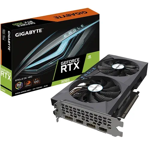 Gigabyte GeForce RTX 3060 Eagle OC 12G LHR GV-N3060EAGLE OC-12GD V2 12GB GDDR6 192Bit DX12 Gaming (Oyuncu) Ekran Kartı