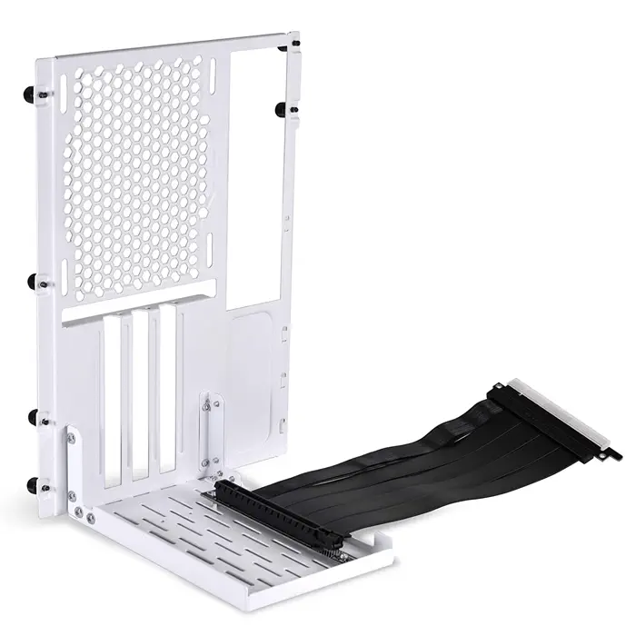 Lian Li O11DMINI-1W-4 PCIe Gen4 x16 Riser Kablolu Beyaz Dikey Ekran Kartı Tutucu Kiti (O11D MINI ile Uyumlu)