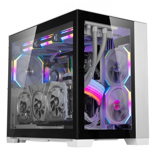 Lian Li O11DMINI-1W-4 PCIe Gen4 x16 Riser Kablolu Beyaz Dikey Ekran Kartı Tutucu Kiti (O11D MINI ile Uyumlu)
