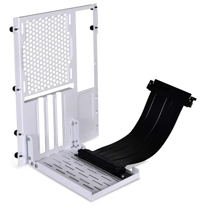 Lian Li O11DMINI-1W-3 PCIe Gen3 x16 Riser Kablolu Beyaz Dikey Ekran Kartı Tutucu Kiti (O11D MINI ile Uyumlu)