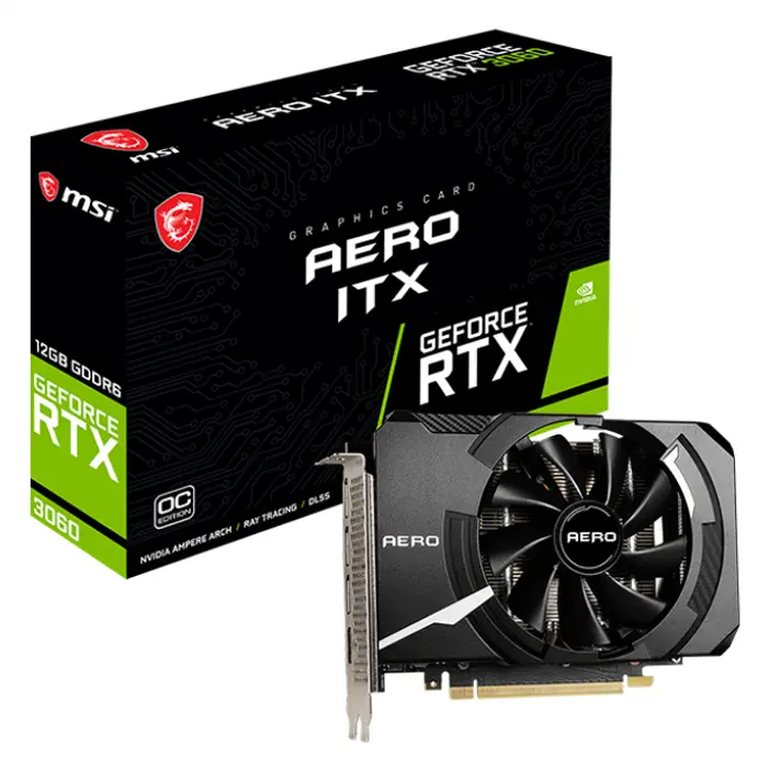 MSI GeForce RTX 3060 Aero ITX 12G OC 12GB GDDR6 192Bit DX12 Gaming (Oyuncu) Ekran Kartı