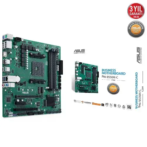 ASUS Pro B550M-C/CSM AMD B550 Soket AM4 DDR4 4600(OC)MHz mATX Anakart
