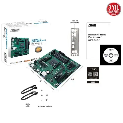ASUS Pro B550M-C/CSM AMD B550 Soket AM4 DDR4 4600(OC)MHz mATX Anakart