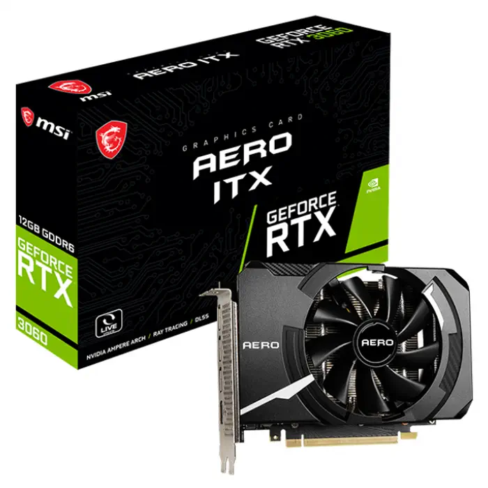 MSI GeForce RTX 3060 Aero ITX 12G 12GB GDDR6 192Bit DX12 Gaming (Oyuncu) Ekran Kartı