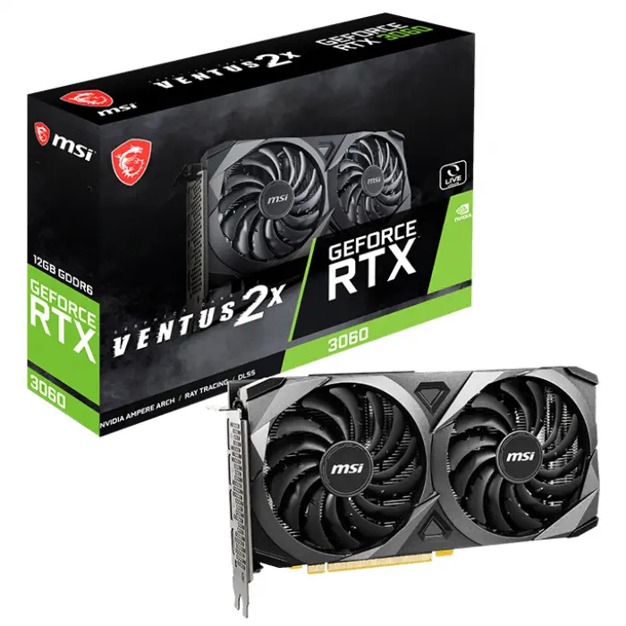 MSI GeForce RTX 3060 Ventus 2X 12G 12GB GDDR6 192Bit DX12 Gaming (Oyuncu) Ekran Kartı