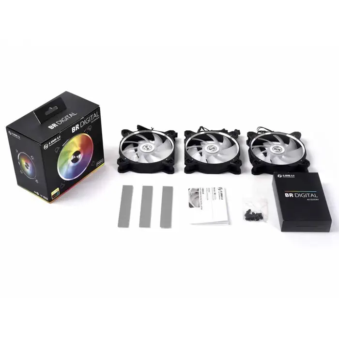 Lian Li Bora Digital Black BR DIGITAL-3R B 3x120mm RGB PWM Siyah Kasa Fanı
