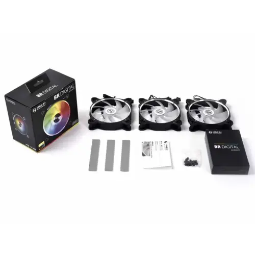 Lian Li Bora Digital Black BR DIGITAL-3R B 3x120mm RGB PWM Siyah Kasa Fanı
