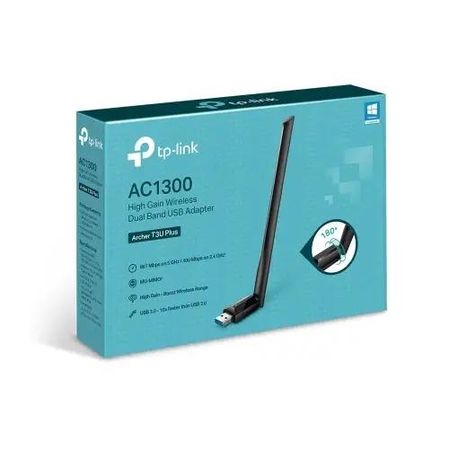 TP-Link Archer T3U Plus 1300 Mbps Kablosuz USB Ağ Adaptörü