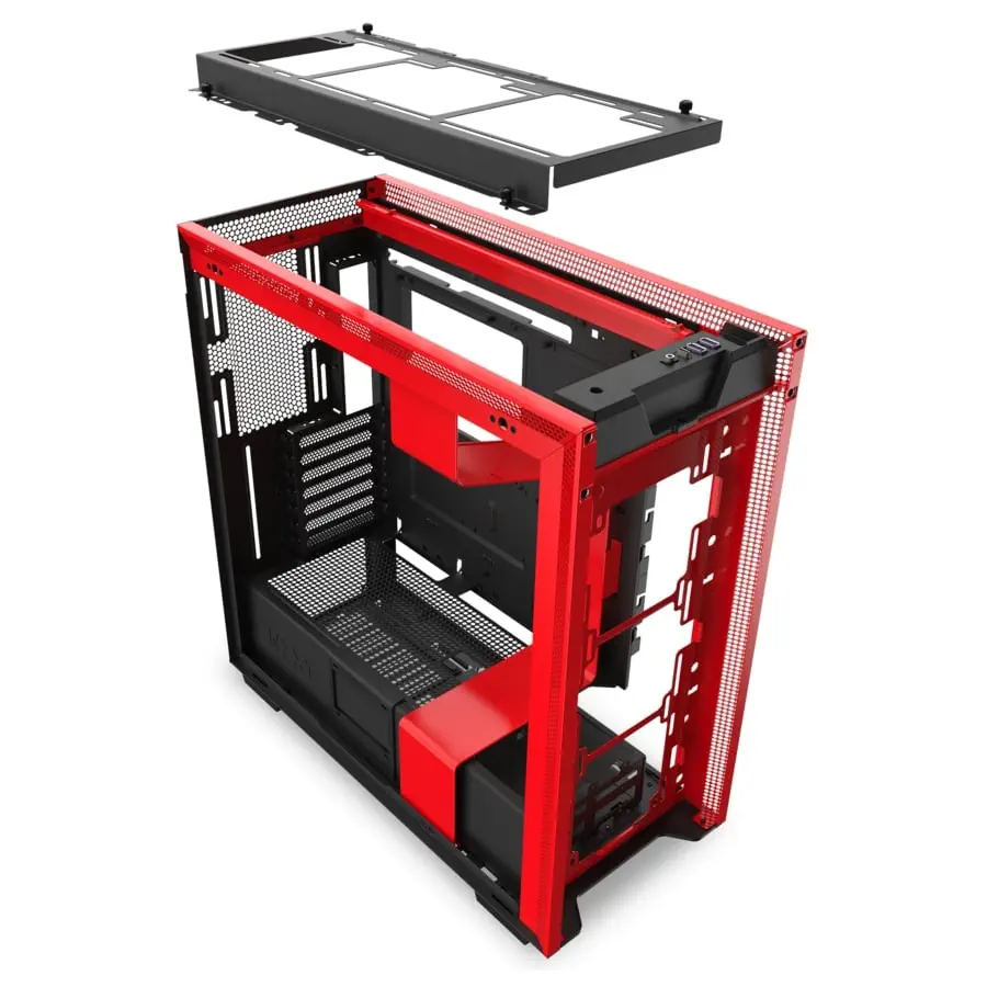 NZXT H710 CA-H710B-BR USB 3.1 Temperli Cam Mat Siyah/Kırmızı E-ATX Mid-Tower Gaming (Oyuncu) Kasa