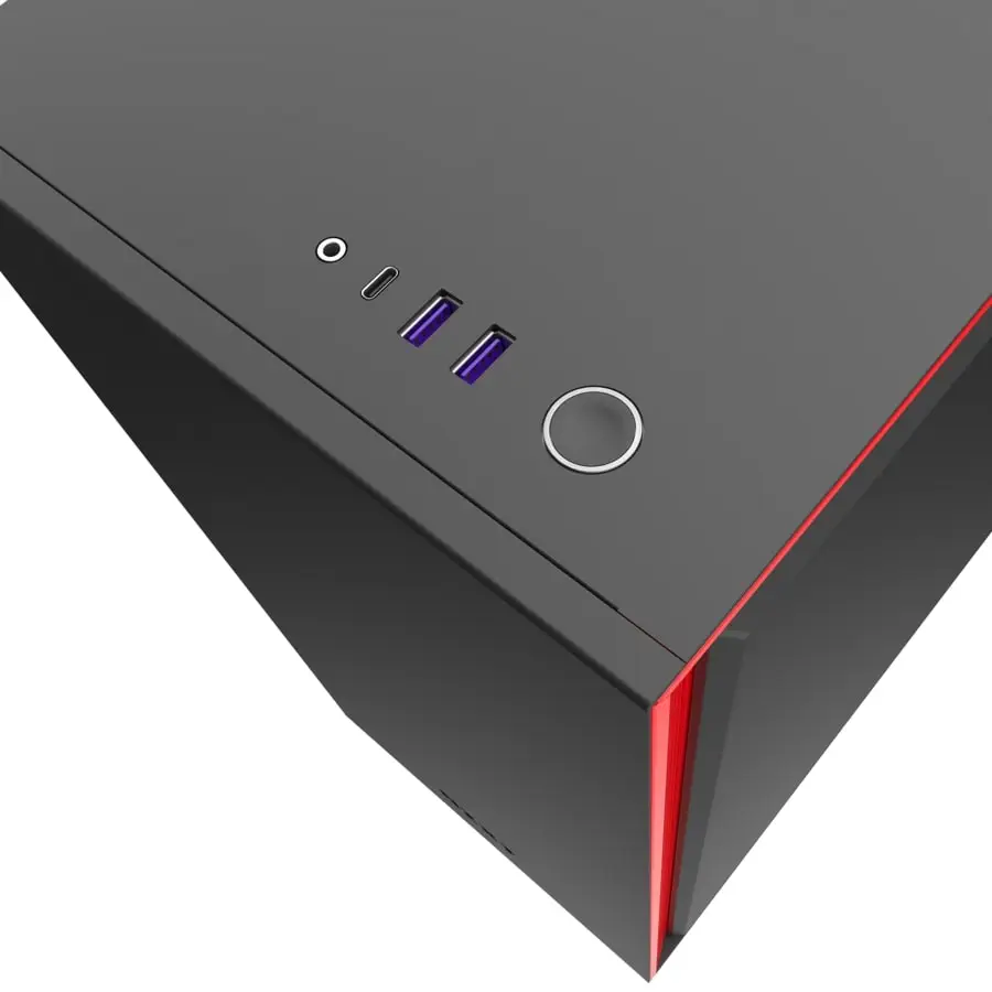NZXT H710 CA-H710B-BR USB 3.1 Temperli Cam Mat Siyah/Kırmızı E-ATX Mid-Tower Gaming (Oyuncu) Kasa