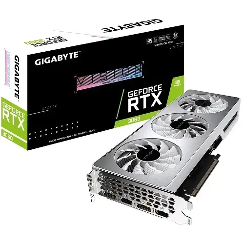 Gigabyte GeForce RTX 3060 Vision OC 12G LHR GV-N3060VISION OC-12G 12GB GDDR6 192Bit DX12 Gaming (Oyuncu) Ekran Kartı