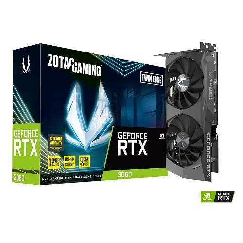 Zotac Gaming GeForce RTX 3060 Twin Edge ZT-A30600E-10M 12GB GDDR6 192Bit DX12 Gaming (Oyuncu) Ekran Kartı