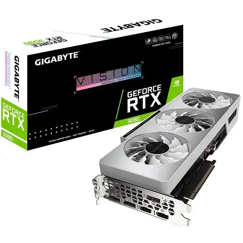 Gigabyte GeForce RTX 3090 Vision OC 24G LHR GV-N3090VISION OC-24GD 24GB GDDR6X 384Bit DX12 Gaming (Oyuncu) Ekran Kartı