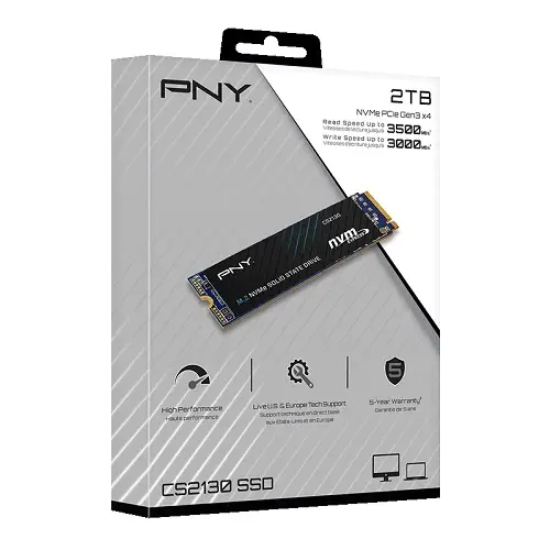 PNY CS2130 2TB 3500/3000MB/s NVMe PCIe Gen3x4 M.2 SSD Disk (M280CS2130-2TB-RB)