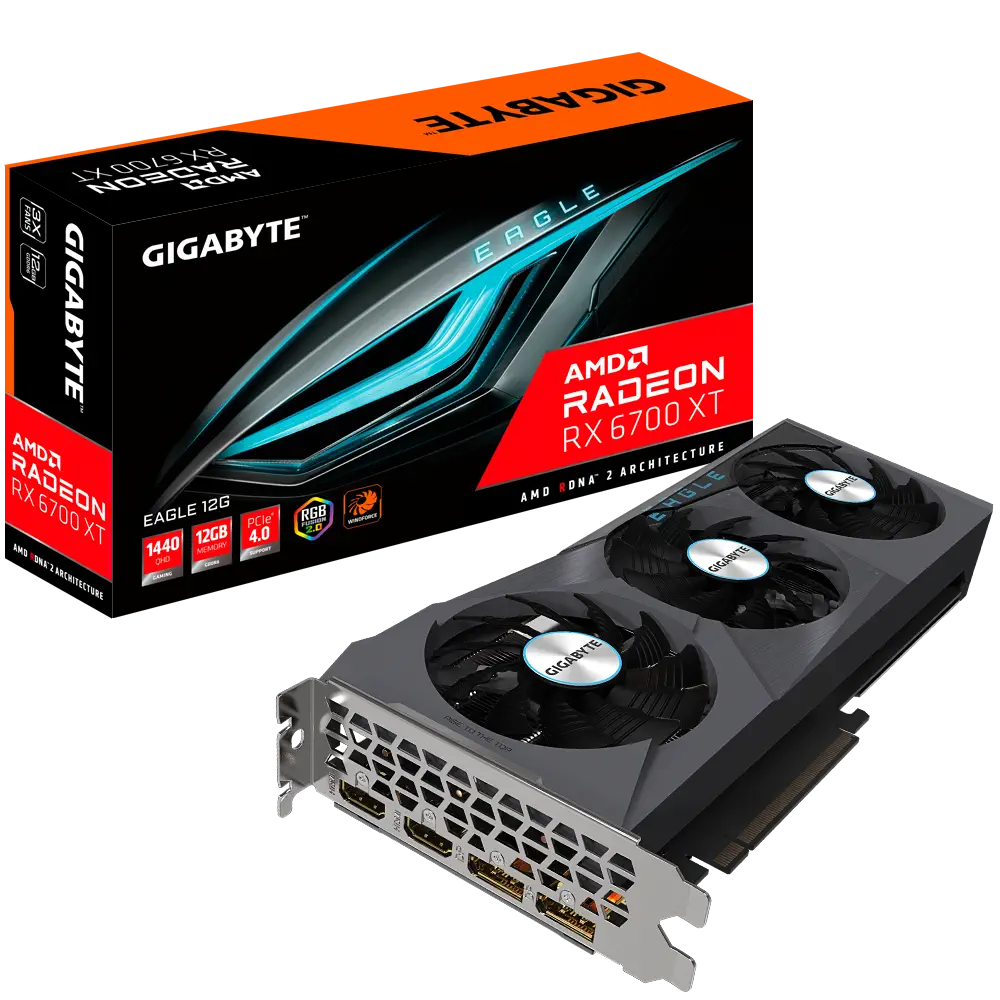 Gigabyte Radeon RX 6700 XT Eagle 12G GV-R67XTEAGLE-12GD GDDR6 192Bit DX12 Gaming (Oyuncu) Ekran Kartı