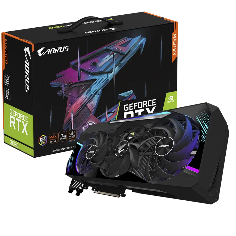 Gigabyte Aorus GeForce RTX 3080 Master 10G GV-N3080AORUS M-10GD 10GB GDDR6X 320Bit DX12 Gaming (Oyuncu) Ekran Kartı