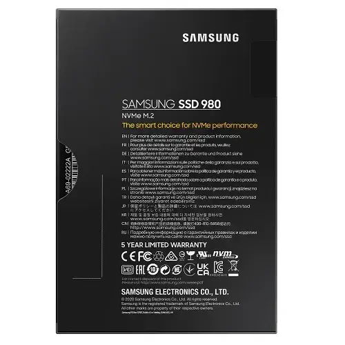 Samsung 980 MZ-V8V1T0BW 1TB 3500/3000MB/s NVMe M.2 SSD Disk