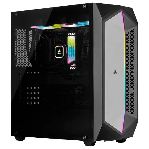 Corsair 470T RGB CC-9011215-WW USB 3.0 Temperli Cam Siyah E-ATX Mid-Tower Gaming (Oyuncu) Kasa