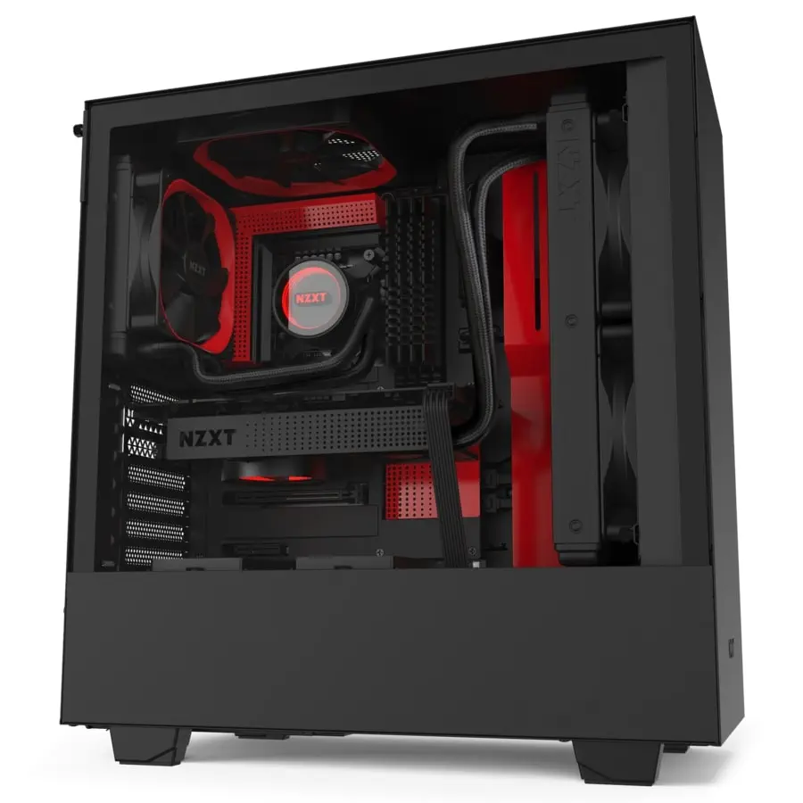 NZXT H510 CA-H510B-BR USB 3.1 Temperli Cam Mat Siyah/Kırmızı ATX Mid-Tower Gaming (Oyuncu) Kasa