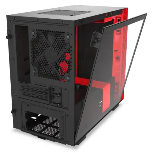 NZXT H210 CA-H210B-BR USB 3.1 Temperli Cam Mat Siyah/Kırmızı Mini-ITX Mini-Tower Gaming (Oyuncu) Kasa