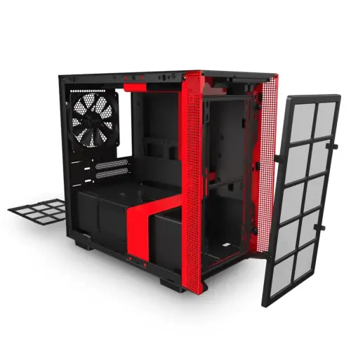 NZXT H210 CA-H210B-BR USB 3.1 Temperli Cam Mat Siyah/Kırmızı Mini-ITX Mini-Tower Gaming (Oyuncu) Kasa