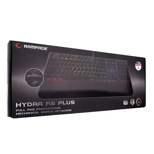 Rampage Hydra R6 Plus Blue Switch RGB TR Q Mekanik Kablolu Gaming (Oyuncu) Klavye
