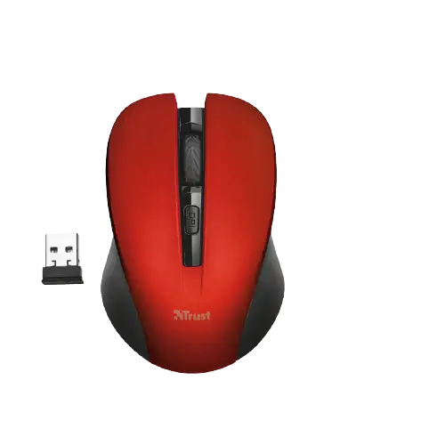 Trust Mydo Silent Click 21871 1800DPI 4 Tuş Optik USB Kırmızı Kablosuz Mouse